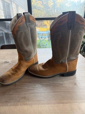 Men's Two-Tone Brown Cowboy Boots